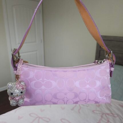 Vintage Y2K Pink Shoulder Bag Baguette Purse Rare 🍒✨💕